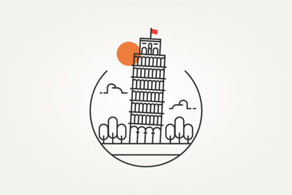 Download Pisa Tower Logo Icon Line Art Minimalist - Art Collection