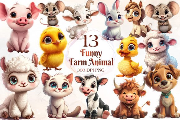 Download Funny Farm Animal Sublimation Clipart - Art Collection