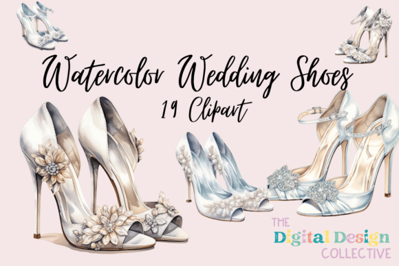 Download Watercolor Wedding Shoes Clipart - Art Collection