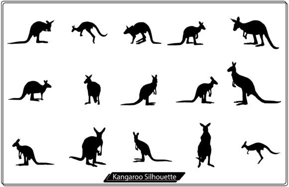 Download Kangaroo Vector Silhouette Isolated - Silhouette Collection
