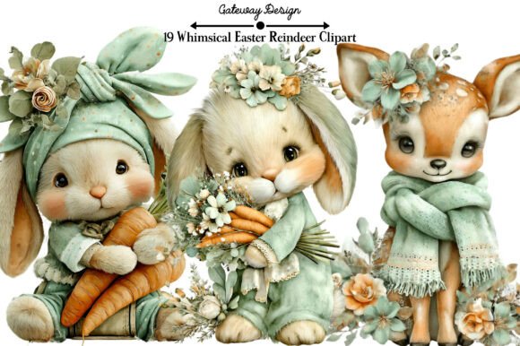 Download Whimsical Easter Reindeer Clipart - Art Collection