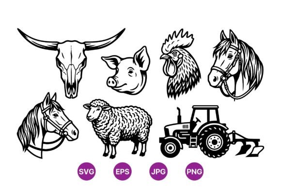 Download Farm Animal Vector Clipart Set - Art Collection