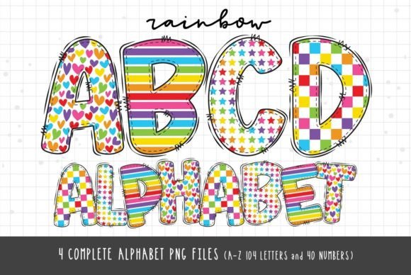 Download Alphabet Letters Heart &amp; Star Rainbow - Art Collection