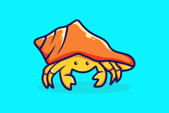 Download Cute Hermit Crab Cartoon Vector Icon - Art Collection