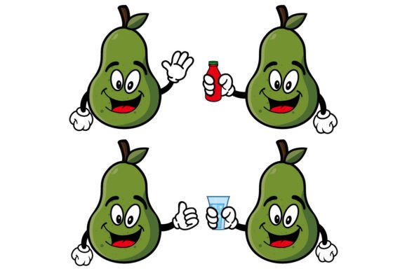 Download Smiling Avocado Cartoon Mascot Character - Art Collection