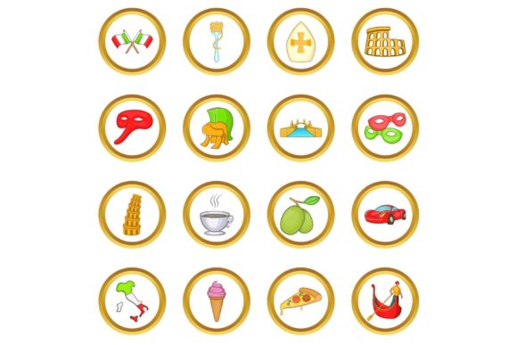 Download Italy Vector Set, Cartoon Style - Art Collection