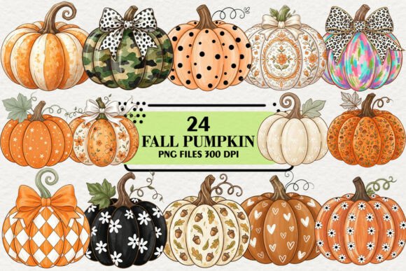 Download Retro Fall Pumpkin Clipart Bundle - Art Collection