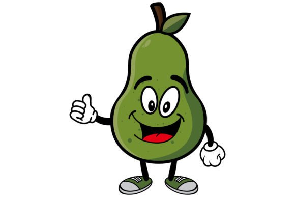 Download Smiling Avocado Cartoon Mascot Character - Art Collection