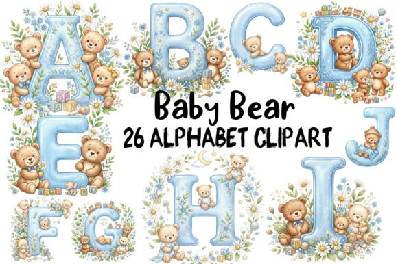 Download Baby Bear Alphabet Clipart - Art Collection