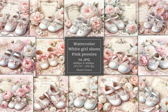 Download Watercolor White Girl Baby Shoes Clipart - Art Collection