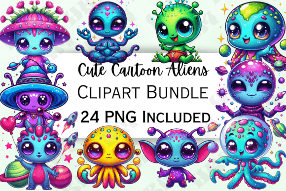 Download Cute Cartoon Alien Clipart - Art Collection