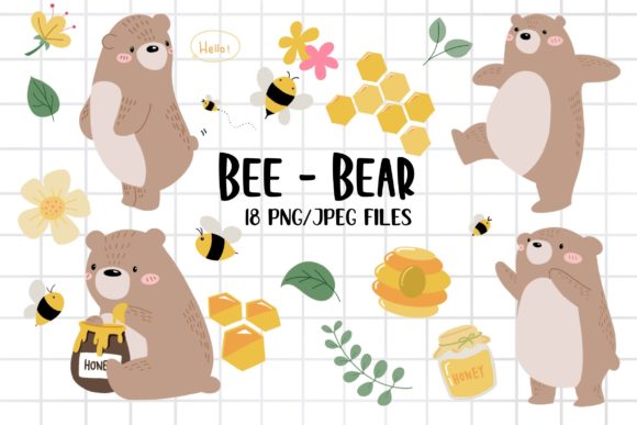 Download Bear and Honey Bee Clipart - Art Collection