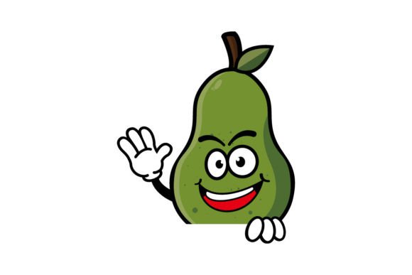 Download Cute Smiling Avocado Cartoon Character - Art Collection