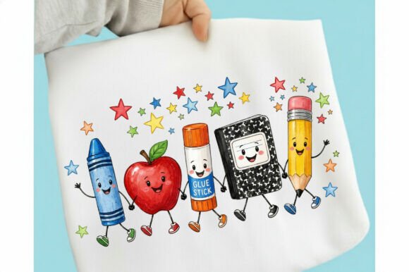 Download Back to School Cartoon Supplies PNG - Art Collection