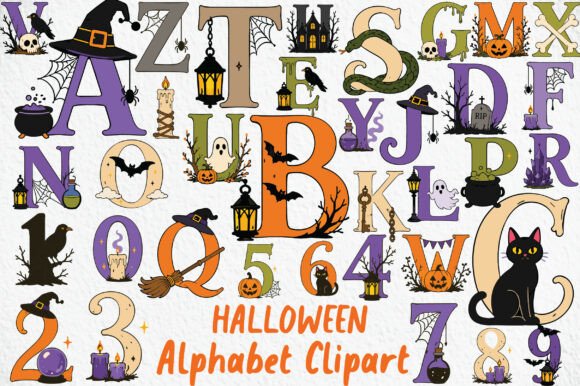 Download Halloween Alphabet Clipart PNG - Art Collection