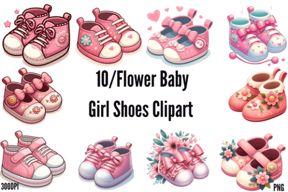 Download Flower Baby Girl Shoes Clipart - Art Collection