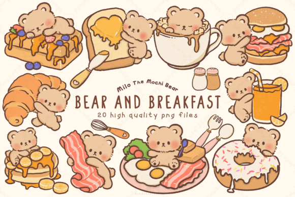 Download Kawaii Bear and Breakfast Clipart - Art Collection