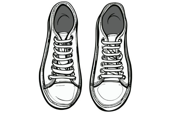 Download Line Art of a Pair of Shoes Vector - Art Collection