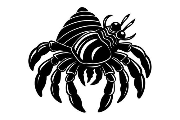 Download Cute Hermit Crab Silhouette Illustration - Silhouette Collection