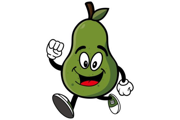 Download Smiling Avocado Cartoon Mascot Character - Art Collection