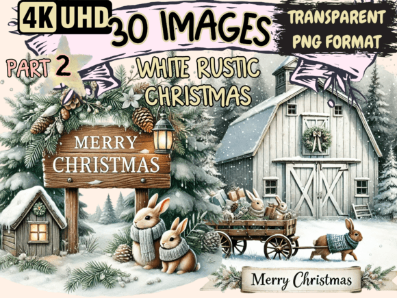Download White Rustic Christmas Clipart P2 - Art Collection
