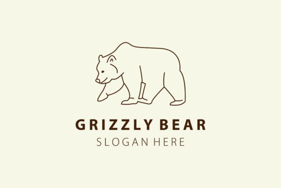 Download Grizzly Bear Line Art Logo Illustration - Art Collection