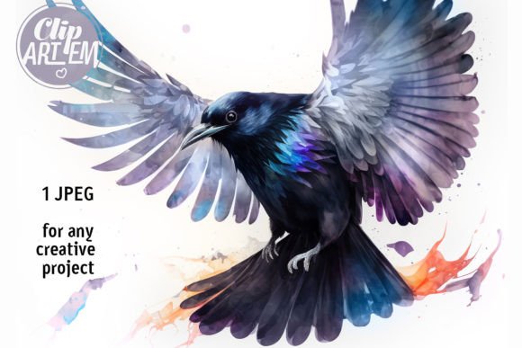 Download Flying Raven Crow Wall Art Image Jpg - Art Collection