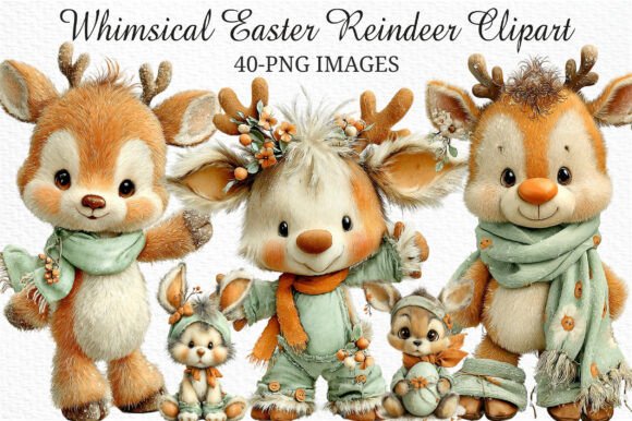 Download Whimsical Easter Reindeer Clipart Png - Art Collection