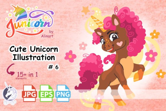 Download Floral Cartoon Unicorn Illustration - Art Collection