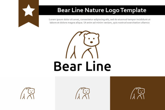 Download Bear Line Art Style Nature Logo Template - Art Collection