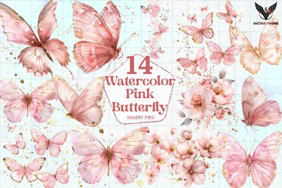 Download Watercolor Pink Butterfly Clipart PNG - Art Collection