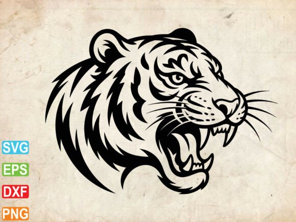 Download Tiger Head SVG, Hand Drawn Clipart - Art Collection