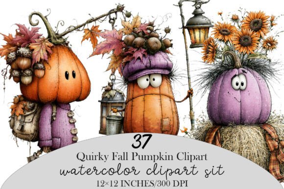 Download Whimsical Quirky Fall Pumpkin Clipart - Art Collection