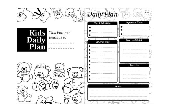 Download Kdp with Teddy Bear Line Art Theme - Art Collection