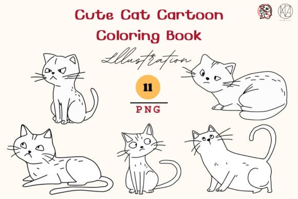 Download Cute Cat Cartoon Coloring21 PNG - Art Collection