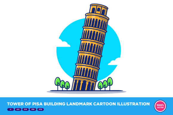 Download Tower of Pisa Building Landmark Cartoon - Art Collection