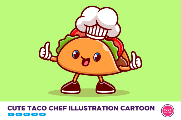 Download Cute Taco Chef Illustration Cartoon - Art Collection