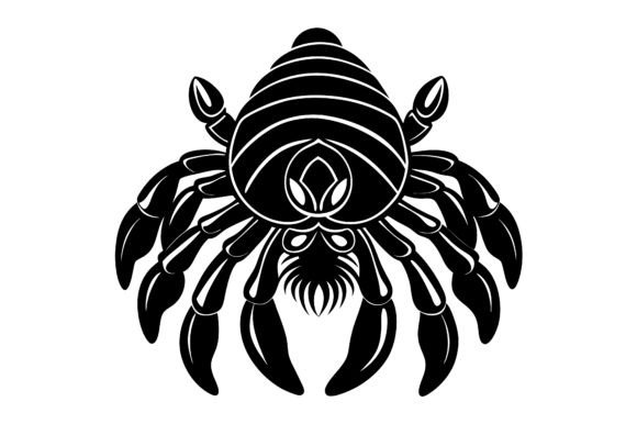 Download Cute Hermit Crab Silhouette Illustration - Silhouette Collection