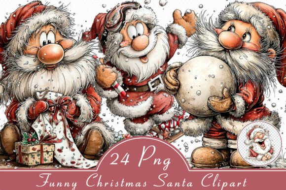 Download Funny Christmas Santa Clipart - Art Collection