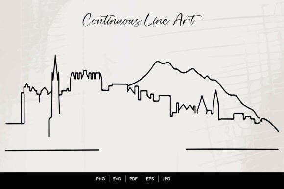 Download Edinburgh Skyline Continuous Line Art – - Art Collection
