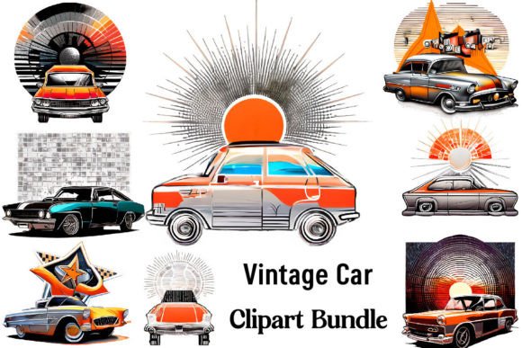 Download Vintage Car Clipart Bundle - Art Collection