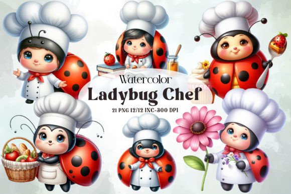 Download Watercolor Ladybug Chef Clipart - Art Collection