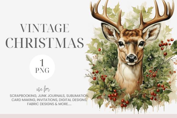 Download Watercolor Christmas Deer Clipart - Art Collection