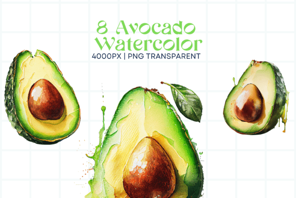 Download Avocado PNG Elements Clipart - Art Collection