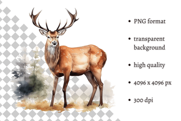 Download Watercolor Woodland Deer PNG Clipart - Art Collection