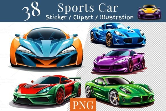 Download 38 Sports Car Clipart Sticker, PNG 809 - Art Collection