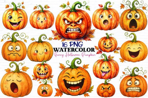 Download Funny Halloween Pumpkin Clipart Bundle - Art Collection