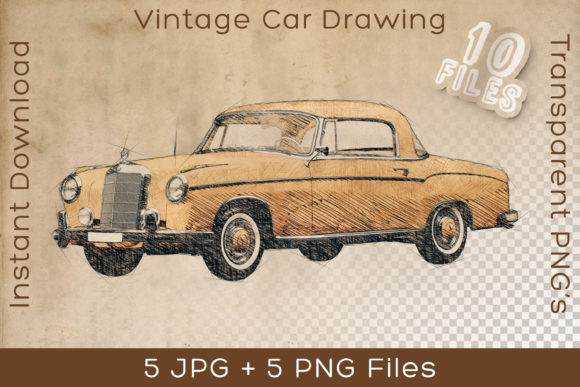 Download Mercedes Benz Vintage Car Art Drawing - Art Collection