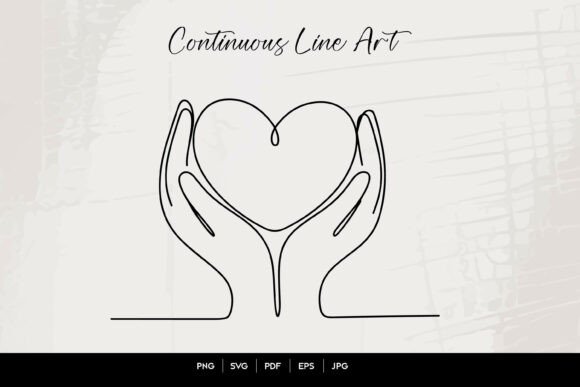 Download Hands Holding Heart Continuous Line Art - Art Collection