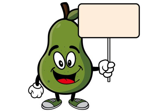Download Smiling Avocado Cartoon Mascot Character - Art Collection